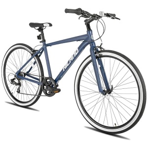 Hiland Mens and Womens Hybrid Bike, Step-Over or Step-Through Frame, 700C Wheels Urban Commuter Bike, Shimano Drivetrain 7 Speeds Road Bicycle for...