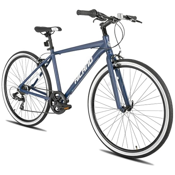 Hiland Mens and Womens Hybrid Bike, Step-Over or Step-Through Frame, 700C Wheels Urban Commuter Bike, Shimano Drivetrain 7 Speeds Road Bicycle for...