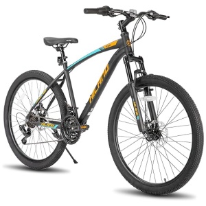 HILAND Mens and Womens Mountain Bike, 26 Inch 21 Speed Mountain Bicycle with Dual Disc Brake, Front Suspension Fork, High Carbon Steel Frame Urban...