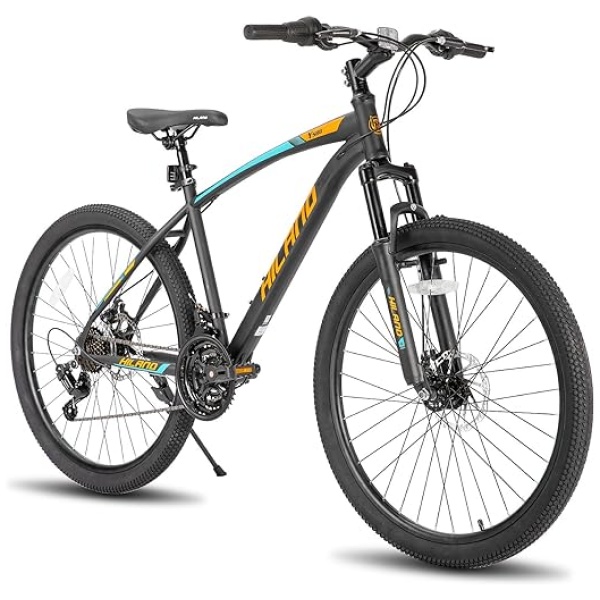 HILAND Mens and Womens Mountain Bike, 26 Inch 21 Speed Mountain Bicycle with Dual Disc Brake, Front Suspension Fork, High Carbon Steel Frame Urban...