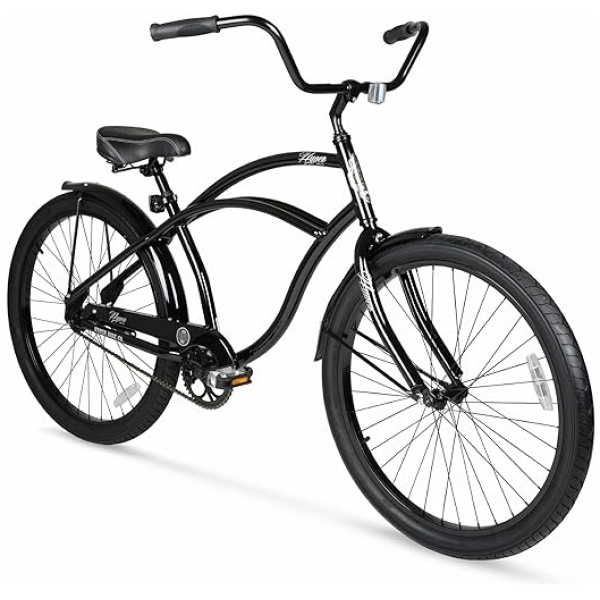 Hyper Adult Beach Cruiser Bike Men 26 Inch Commuter Bike with Rear Coaster Brake and Oversize Comfort Seat Commuter Bicycle Men with Sturdy Steel...