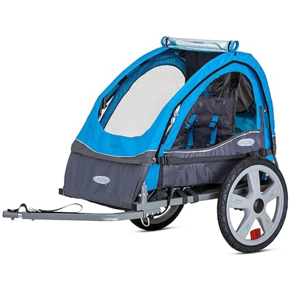 Instep Sync and Take 2 Bike Trailer for Kids, Single and Double Seat Options, 5-Point Harness, Folding Frame, Quick Release Wheels, Easy Storage,...