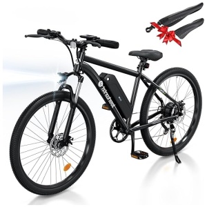 isinwheel M10 Electric Bike Adult 500W, 26" Commuting Electric Mountain Bike 20MPH Max Range 55+ Miles, Professional 35-Speed, Removable Battery,...