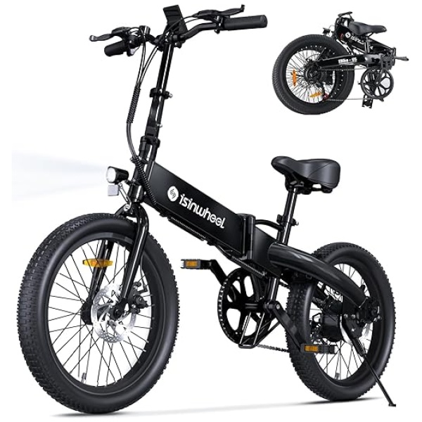 isinwheel U5 Electric Bike Adult 500W, 20" Folding Bikes, 20MPH Max Range 45+ Mile, 48V Removable Battery, Weighs Only 48.5lbs, Suitable for...