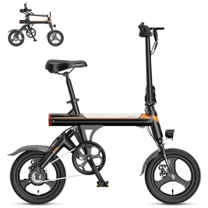 Jasion EB3 Electric Bike Adults 21mph, 500W Peak Motor, 270Wh Battery, Rear Suspension, 3 Levels Assist, 14" Folding Ebike for Adults and Teens,...
