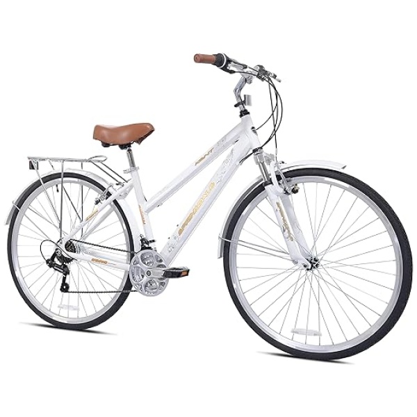 Kent International Springdale Hybrid Bicycle, White, 29 inch