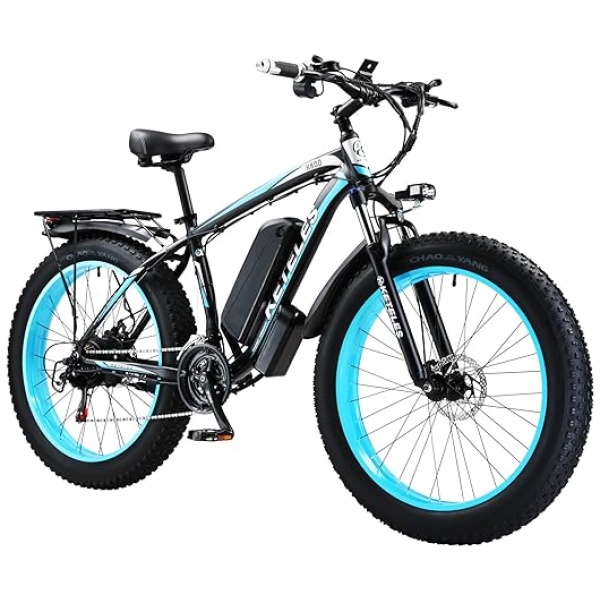 KETELES Electric Bike for Adults, 1000W Motor 26 Inch Fat Tire Mountain Ebike, 28 MPH 13AH 48V Battery Bicycle 21 Speed Electric Dirt E Bikes