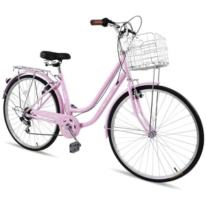 Ktaxon Women Bike Bicycles for Women, Beach Cruiser Bike with Premium Derailleur & Shift Lever, Adjustable Seat, High-Carbon Steel Frame and...