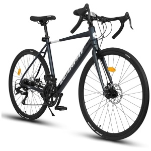 Lightweight Aluminum Alloy 700C Road Bike with 16 Speeds, Drop/Flat Bar, Disc Brakes, Hybrid Commuting Bike for Men and Women