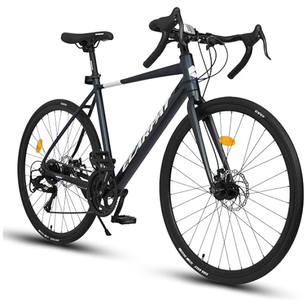 Lightweight Aluminum Alloy 700C Road Bike with 16 Speeds, Drop/Flat Bar, Disc Brakes, Hybrid Commuting Bike for Men and Women