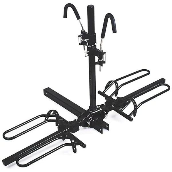 MaxxHaul 50027 Hitch Mount Bike Rack Platform Style 2-Bike Rack for Cars Trucks SUVs Minivans with Hitch Tightener for 2 inch Hitch Receiver