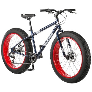 Mongoose Dolomite Fat Tire Mountain Bike, for Adult Men Women, 26 Inch Wheels, 4 Inch Wide Knobby Tires, 7-Speed, Steel Frame, Front and Rear Brakes
