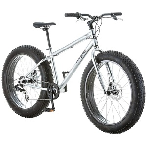 Mongoose Malus Mens and Women Fat Tire Mountain Bike, 26-Inch Bicycle Wheels, 4-Inch Wide Knobby Tires, Steel Frame, 7 Speed Drivetrain, Shimano...