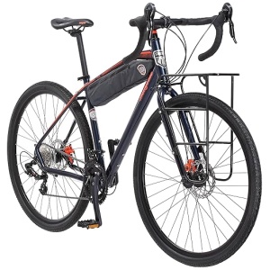 Mongoose Men's Elroy Adventure Bike 700C Wheel Bicycle, Blue, 54cm frame size