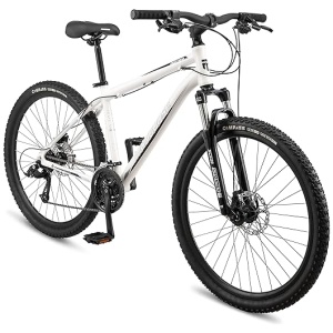 Mongoose Montana Sport and Comp Men and Women Mountain Bike, 18 or 21-Speed Drivetrain with Trigger Shifters, 15 to 18.5-Inch Frames, 27.5-Inch Wheels