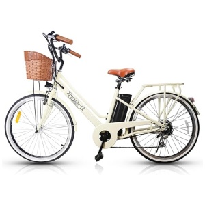 NAKTO 26" Electric Bike 350W Electric City Bicycle Up to 40 Miles with Removable Battery, Speed Gear and Shock Absorber, Electric Bike for Adults,...