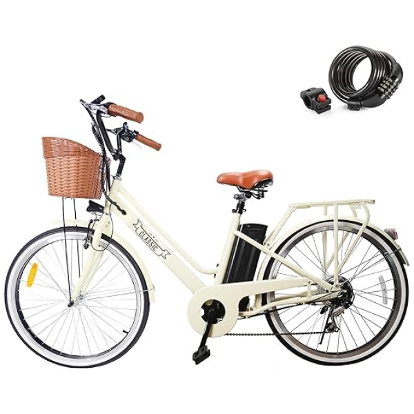 NAKTO Electric City Bike for Adults 250W/350W Electric Bicycle for Adults High Speed Brushless Gear Motor E-Bike with Removable Waterproof...