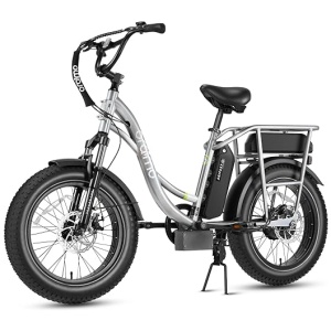 Oraimo Electric Bike for Adults, 750W Motor (Peak 1000W) 20" x 4.0 Fat Tire with Dual Shock Absorber, Max 48V 20.8Ah Dual Battery, Ebike with 4A 3H...