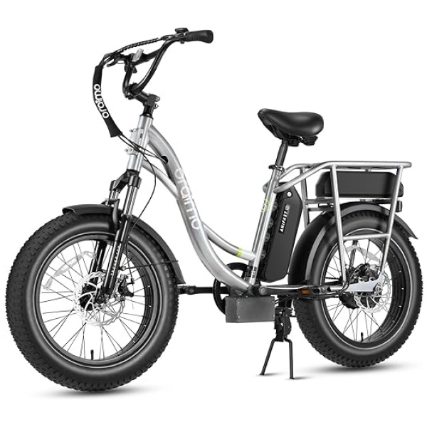 Oraimo Electric Bike for Adults, 750W Motor (Peak 1000W) 20" x 4.0 Fat Tire with Dual Shock Absorber, Max 48V 20.8Ah Dual Battery, Ebike with 4A 3H...
