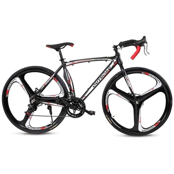 Outroad Road Bike 14-21 Speed Shifter 700C Wheel Wheels with Aluminum Alloy Frame, Rider Bike Faster and Lighter Commuter Bicycle (Black, Red,...