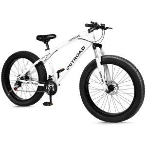 PanAme 26 inch Fat Tire Mountain Bike with 4 inch Knobby Tires, 21 Speed MTB with Dual Disc Brake for Adults, Anti-Slip Bicycle with Front...