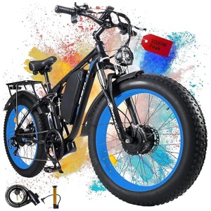 Peak 3000W Fat-Tire Electric-Bike for Adults-Women-Men - Seeker24 Dual Motor Electric-Bicycle 52V 25AH Battery, 38MPH, Full Suspension Ebikes with...