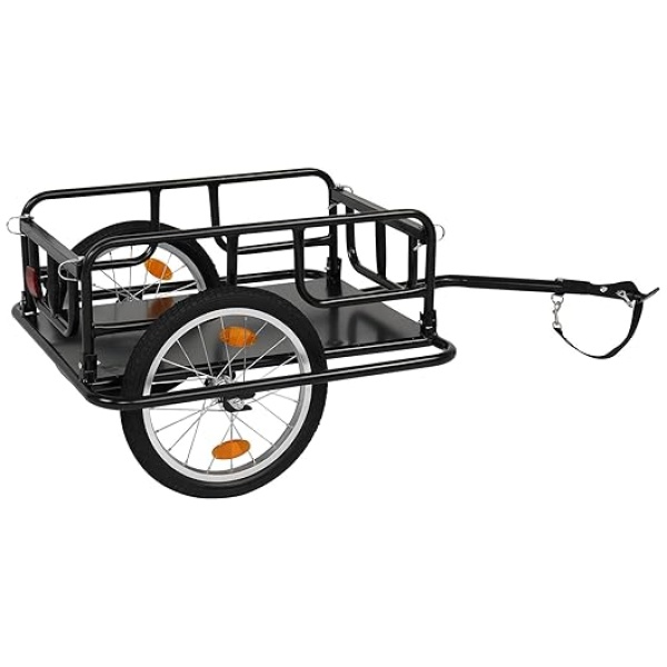 PEXMOR Foldable Bike Cargo Trailer with Universal Bike Hitch, Bicycle Wagon Trailer with 16" Wheels & Reflectors, Large Loading Bike Trailer...