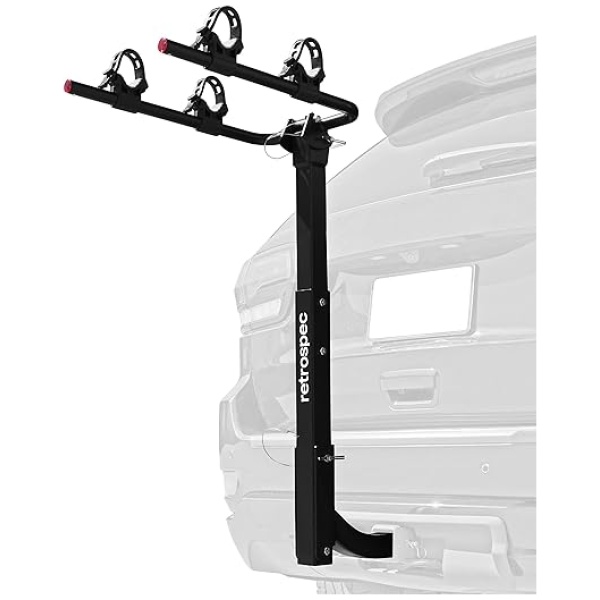 Retrospec Lenox 2-5 - Bike Hitch Rack for Cars, Trucks, SUVs with 2” Hitch | Foldable Steel Frame with Anti-Rattle Adapter, Tie Down Cradles and...