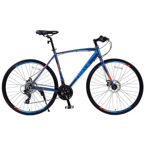 Road Bike 700C, Hybrid Bike with 24-Speed Shimano Drivetrain, Dual Disc Brakes, TEC Chain, 21” Lightweight Aluminum Frame, City Commuter Bike for...