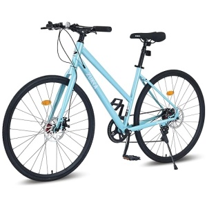 Road Hybrid Bike for Men Women, 28 inch Road Bike with 7 Speeds Drivetrain, 700C Commuter Bike with Dual Disc Brakes, Lightweight Adult City Bike...