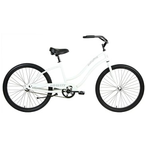 Salty Dog Gravity Aluminum Beach Cruiser Single Speed Bicycle (White, Ladies)