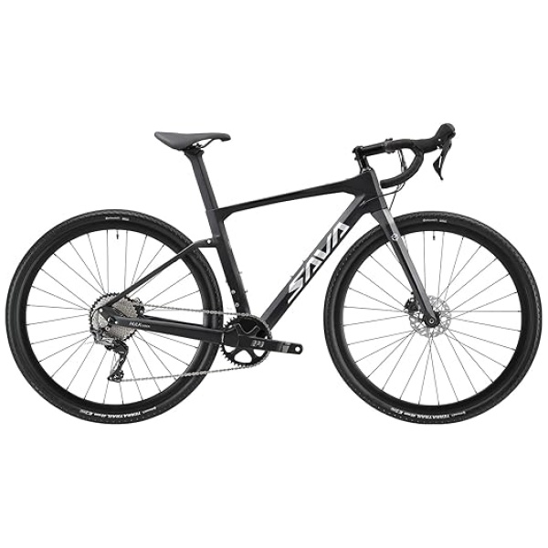 SAVADECK Carbon Gravel Road Bike,T800 Carbon Gravel Dis Brake Bicycle with Professional Adventure GRX600 11 Speed Groupset and Extra Wide Tires...