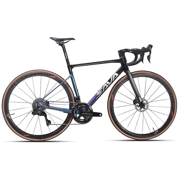 SAVADECK Carbon Road Bike, 24 Speeds Shifting Road Bicycle with Ultegra Di2 8170 Groupset, T1000 Full Carbon Race Bike with Carbon Frame and Carbon...