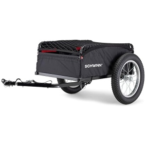 Schwinn Daytripper and Porter Cargo Bike Trailer, 100 lbs. Max Weight Capacity, Collapsible Frame, Tow Behind Rear Trailer, Air-Filled Tires, Not...