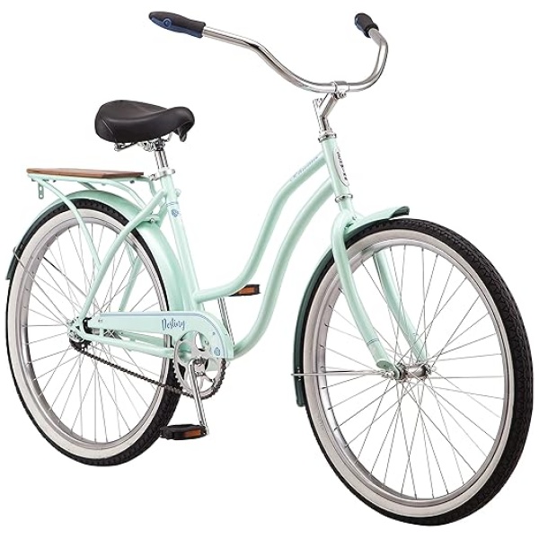 Schwinn Destiny and Baywood Beach Cruiser Bike, for Adult Men Women Boys Girls Ages 8 and Up, Single Speed Drivetrain, Rear Rack Ready, 24 or 26...