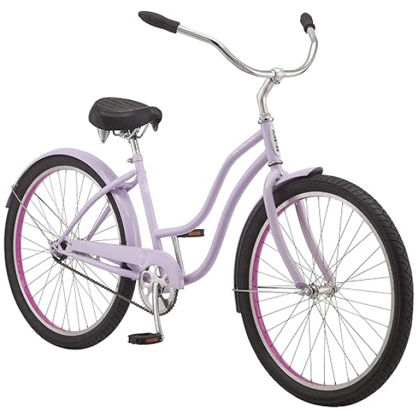 Schwinn Mikko Adult Beach Cruiser Bike, 17-Inch Steel Frame, Wide Wheels for Stability, Rear Coaster Brakes, Multiple Speed Options