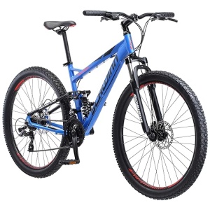 Schwinn Protocol Men and Women Mountain Bike, 26 or 27.5 Wheel Options, 21-Speed Drivetrain, Lightweight Aluminum Frame, Full Suspension,...