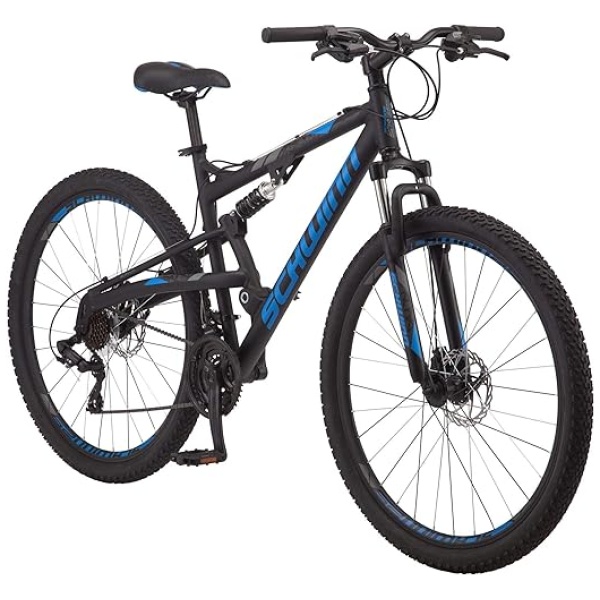 Schwinn S29 Mens and Womens Mountain Bike, 29-Inch Wheels, Aluminum Frame, Dual-Suspension, Mechanical Disc Brakes