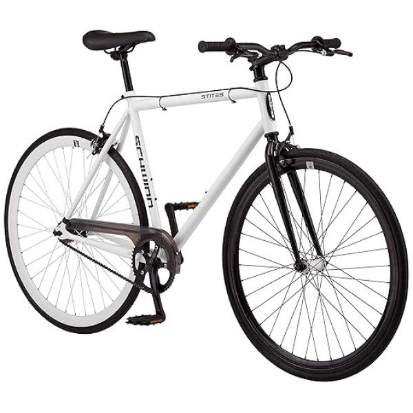 Schwinn Stites Fixie Adult Commuter Road Bike, Single-Speed, Steel Stand-Over Frame, 700c Wheels, Flip-Flop Hub