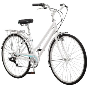 Schwinn Wayfarer Adult Hybrid Bike, Mens and Womens, Step-Over or Step-Through Frame Options, 7-Speed Drivetrain, Rear Rack, 700C Wheels