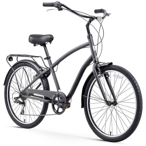 sixthreezero EVRYjourney Men's Steel Beach Cruiser Bike, Hybrid Bicycle, 26 Inch Wheels, Multiple Speed Options and Color Options
