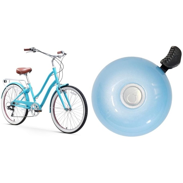 sixthreezero EVRYjourney Steel Women's 7-Speed 26" Hybrid Bicycle Bundle with Classic Bike Bell