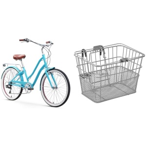sixthreezero EVRYjourney Steel Women's 7-Speed 26" Hybrid Bike & Detachable Apollo Steel Half-Mesh Bicycle Basket
