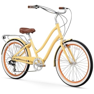 sixthreezero EVRYjourney Women's Beach Cruiser Bike, Step-Through Touring Hybrid Bicycle