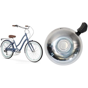 sixthreezero Women's 7-Speed Hybrid Cruiser Bike Bundle with Classic Bicycle Bell