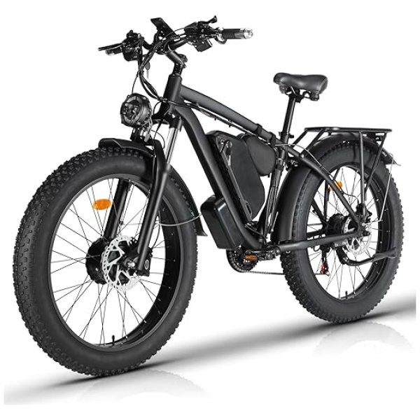 SMLRO Electric Bike for Adults, Dual Motor AWD 2000W 35MPH Electric Bicycles, Removable Lithium Battery 48V/22.4AH, 21-Speed with Ignition Lock...