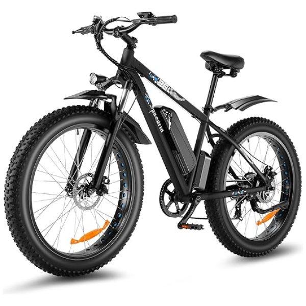 Speedrid Electric Bike 26" Fat Tire Electric Bike for Adult, 25mph Peak 750W 48V 10.4Ah Removable Lithium-Ion Battery Electric Mountain Bike, 3H...