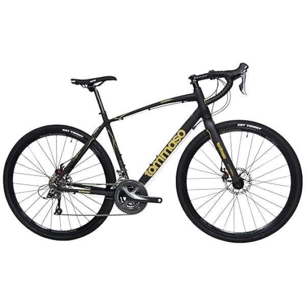 Tommaso Sterrata Gravel Bike, Shimano Claris R2000 Adventure Bike with Disc Brakes, Extra Wide Tires, and Carbon Fork Perfect for Road Or Dirt...