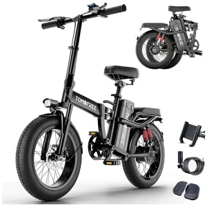 Tomofree Electric Bike for Adults 1200W Motor, 31MPH, 48V 20AH Folding E-Bike Easy Assemble,16 * 3 inch Tire Commuter Bike 40Miles Range 330lbs...