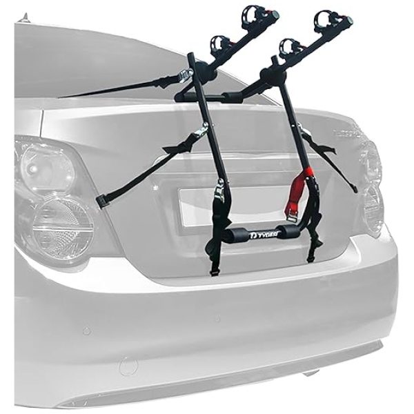 Tyger Auto Deluxe Black 2-Bike Trunk Mount Bicycle Carrier Rack. (Compatible with Vehicles Without Rear Spoilers) | TG-RK2B202B